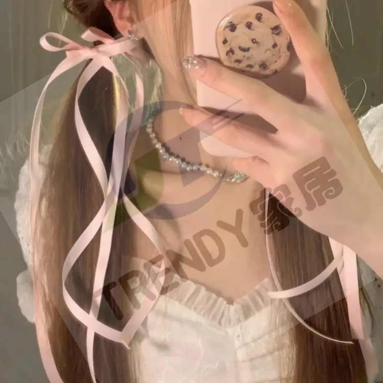 甜美天花板丝带蝴蝶结发夹飘带韩国甜美美少女头饰发饰编可爱超仙