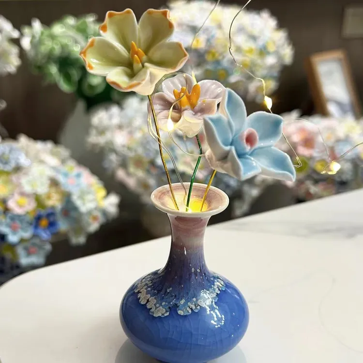 景德镇陶瓷花情人节桌面摆件毕业纪念礼物创意生日礼物教师节礼物