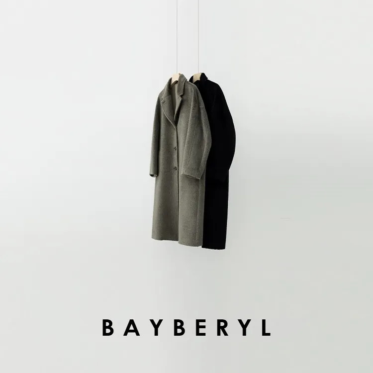 CC12-BAYBERYL老贝皇室英驼*西装领z中长单排扣毛呢大衣MF5J2702