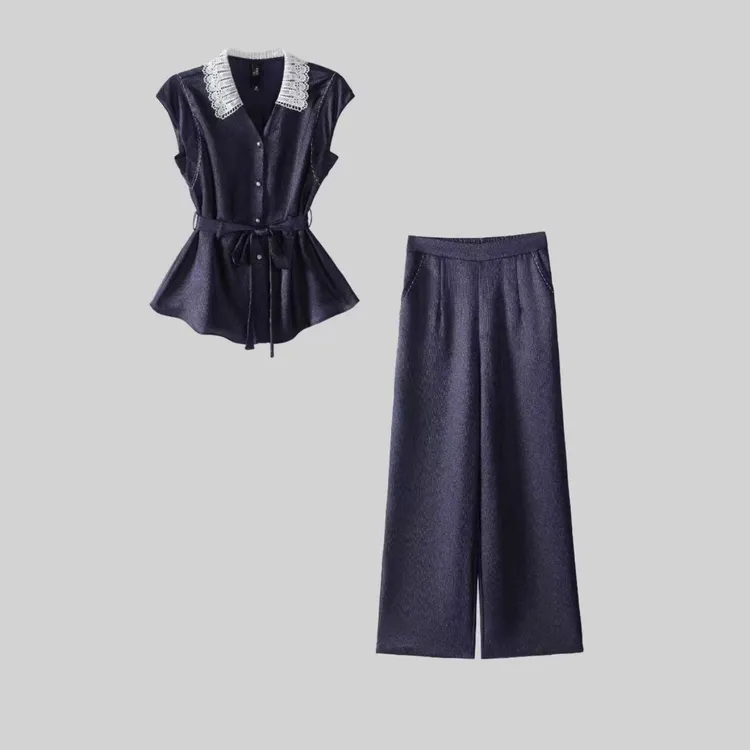 1064轻奢气质无袖2025夏季新款休闲时尚显瘦两件套