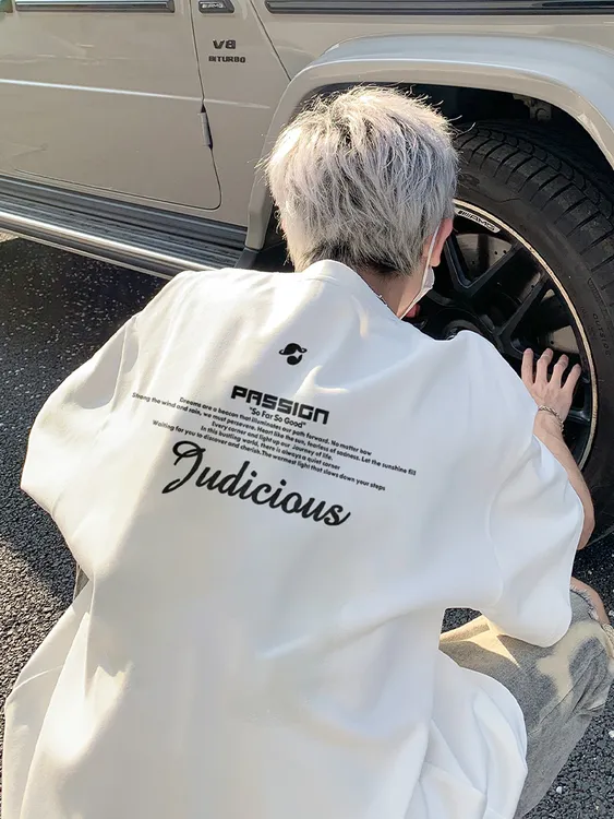 美式痞帅纯棉短袖t恤男士夏季新款潮牌宽松字母印花时尚半袖上衣