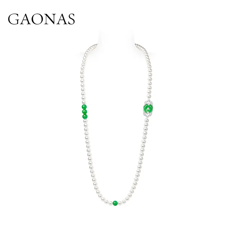 GAONAS仿珍珠 华丽贵气时尚10mm白色珠项链11634XW