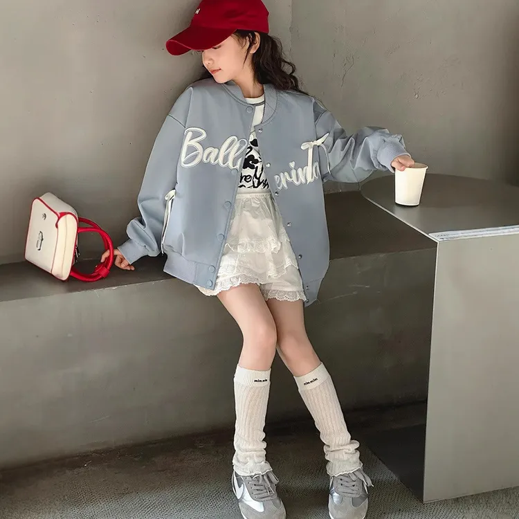 女童外套春秋6-12岁儿童棒球服春装洋气网红女大童韩版春季夹克潮