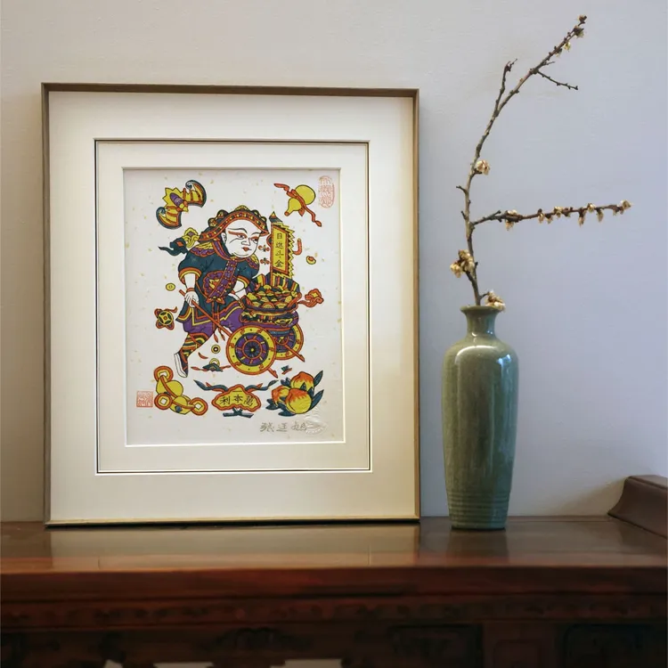 《日进斗金》朱仙镇木版年画-张廷旭手签