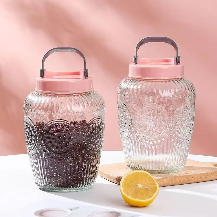 【2只装】大容量玻璃密封罐家用泡菜坛杂粮储物罐带盖不漏水