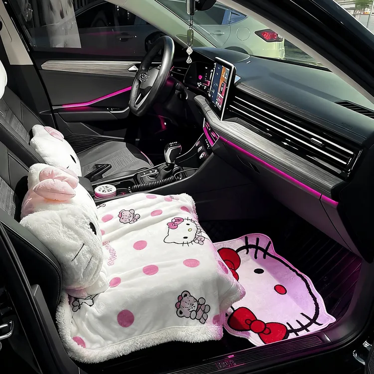 【女朋友专属座位】副驾驶靠枕护腰靠背卡通可爱高级感秋冬盖毯垫