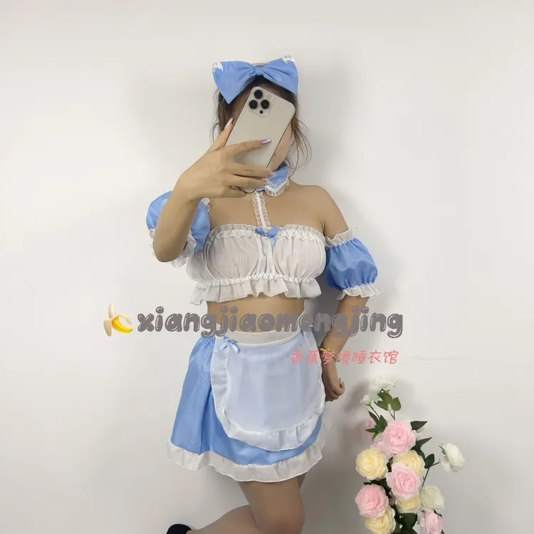 日系女仆「80-200」花边围裙小女仆甜美性感短款家居服