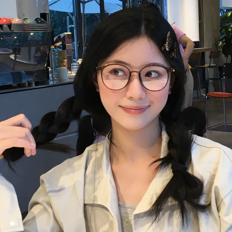 超轻圆框冷茶色系近视眼镜可配度数素颜显瘦平光镜