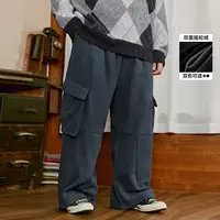 NMAX大码潮牌男装25年冬季新款双面摇粒绒工装运动休闲长裤FNR035