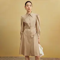【丽公主】时尚收腰连衣裙女夏季中长款衬衫裙MZ534308281