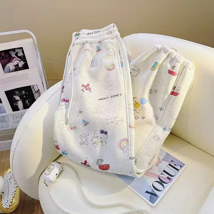 女童春秋卫裤2025新款儿童洋气休闲阔腿裤中大童女孩宽松运动长裤