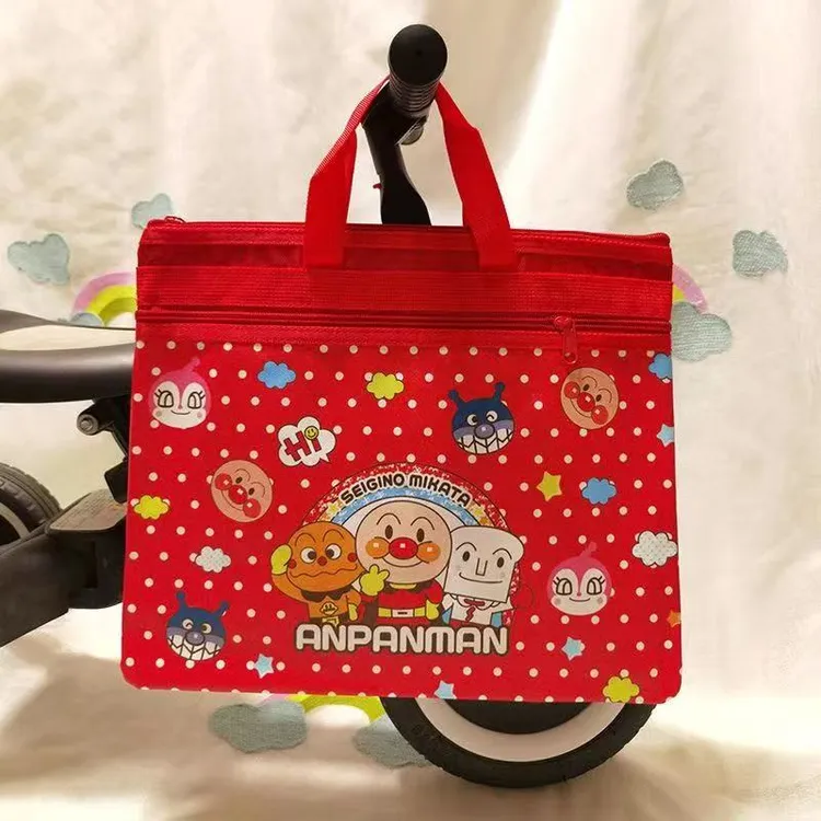 包邮ins学生手提袋拎书袋小学生防水可爱女卡通文件袋a4拉链双层