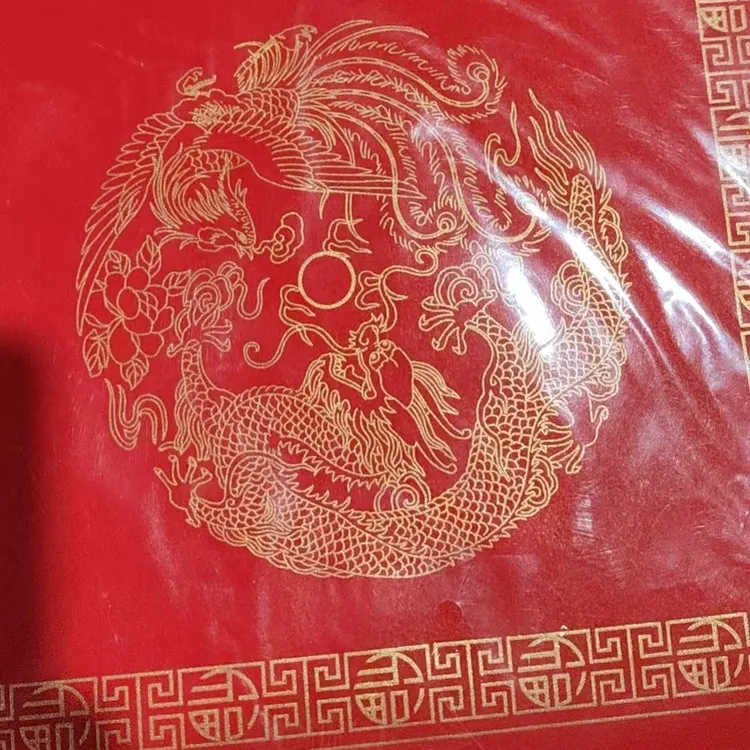 1.8米洒金瓦当空白对联纸七言万年红手写春联专用纸一包5幅带横批