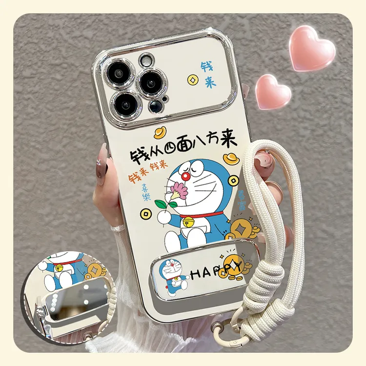 【苹果/华为/oppo/vivo/小米】适用开心蓝胖子大视窗手机壳硅胶卡通