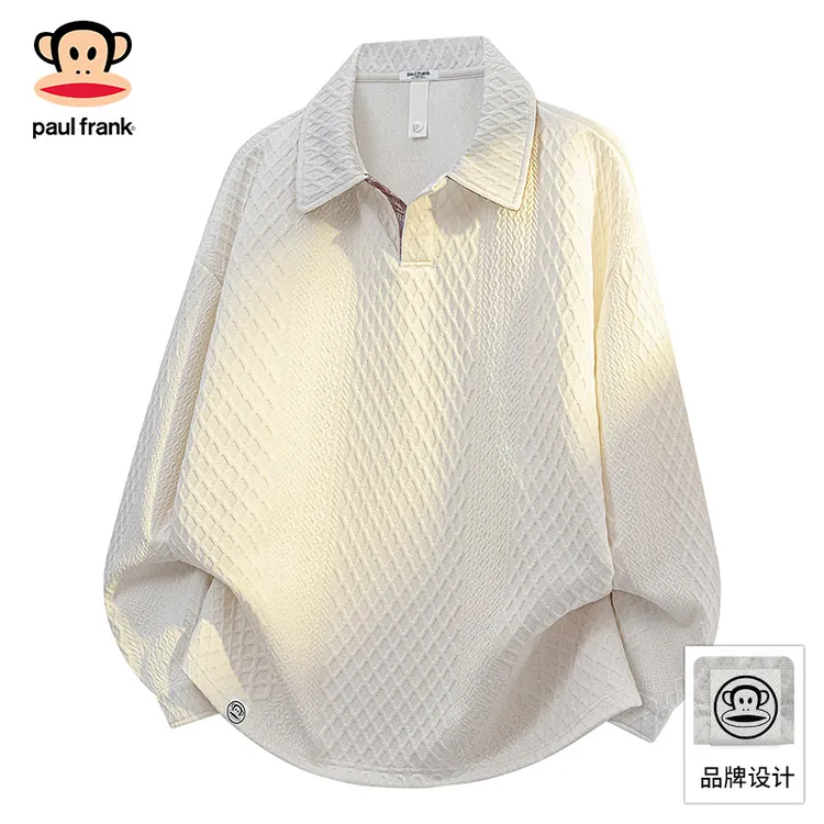 PaulFrank/大嘴猴复古休闲长袖卫衣男士秋季新款翻领宽松上衣内搭