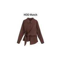 HDD- "衬衫回响" 棉 秋季韩版设计修饰气质衬衫上衣 Y8933 