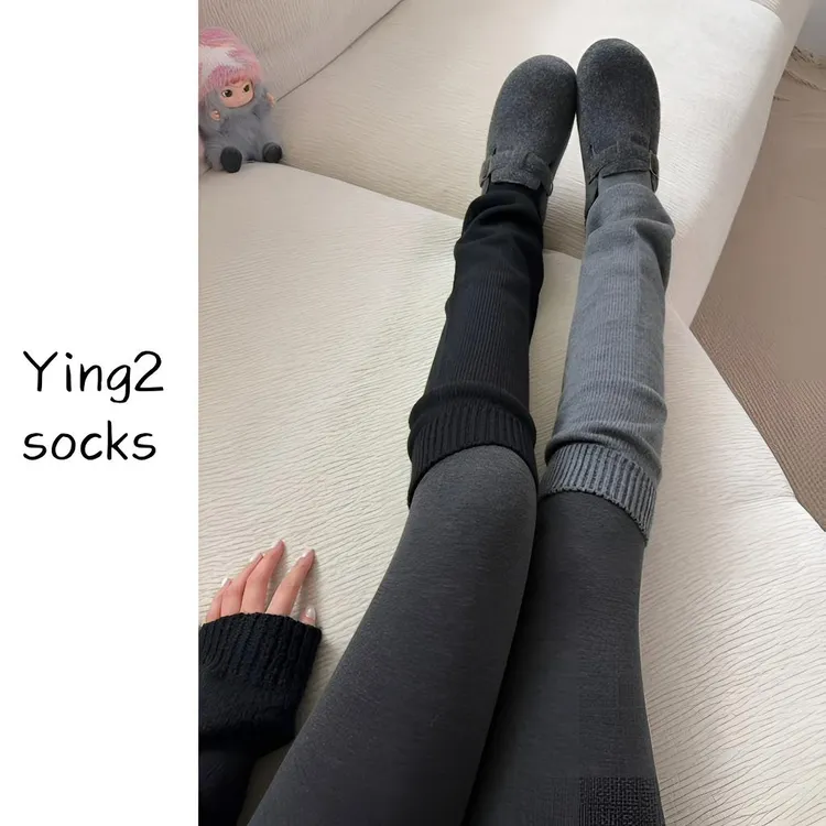 YING2秋冬厚款堆堆袜女款显瘦日系保暖大象袜中长筒简约百搭时尚