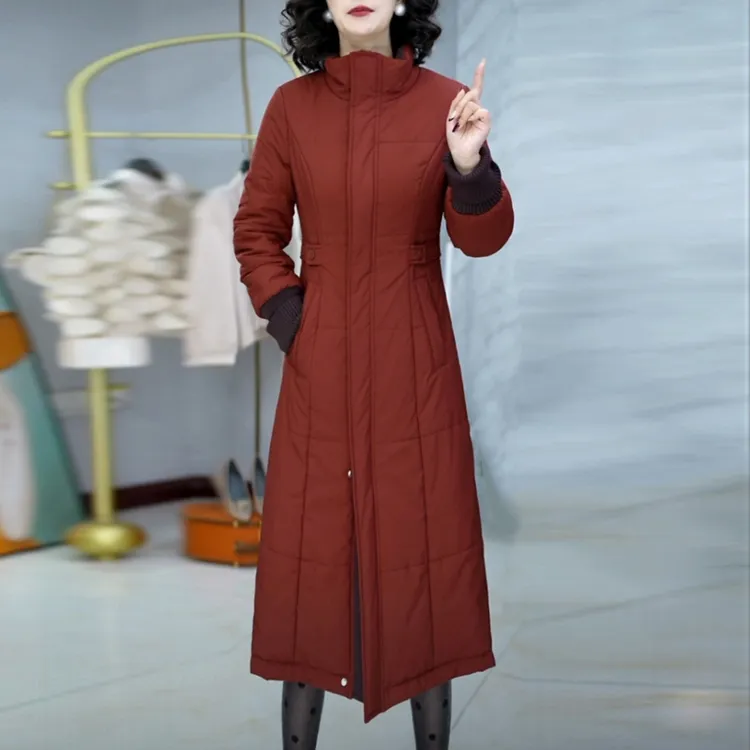 双面穿保暖中长款过膝棉衣2025冬季新高级感气质连帽时尚棉服外套