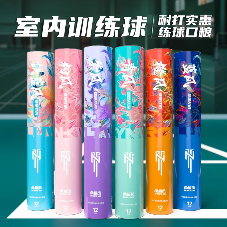 南极风风系列训练鸭毛羽毛球飞行稳定耐打王室内外适用口粮球