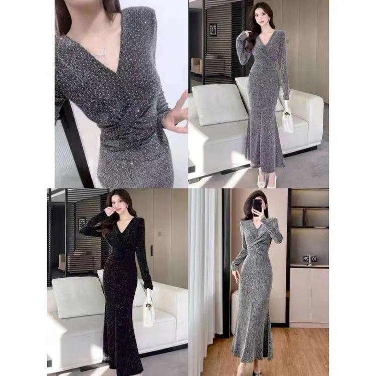 2025年秋季新款时尚洋气显瘦设计感纯欲风连衣裙