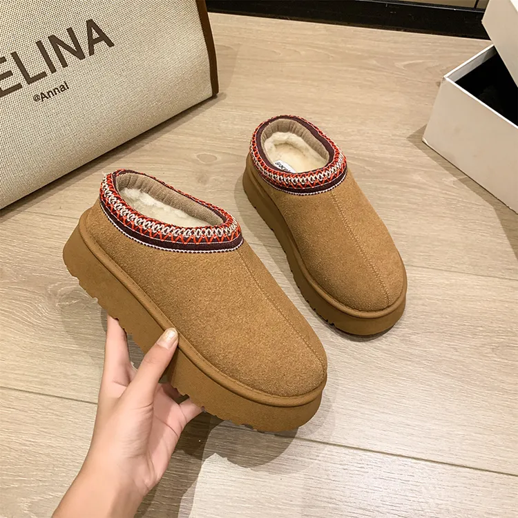 [唯品速度]  冬季新款雪地棉加绒加厚款款短筒靴韩版时尚保暖棉鞋