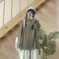 冬季新款宽松复古风条纹长袖T恤3529款