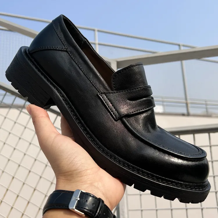 老钱风高端水洗马皮男鞋低帮一脚蹬商务正装乐福鞋耐磨结婚皮鞋