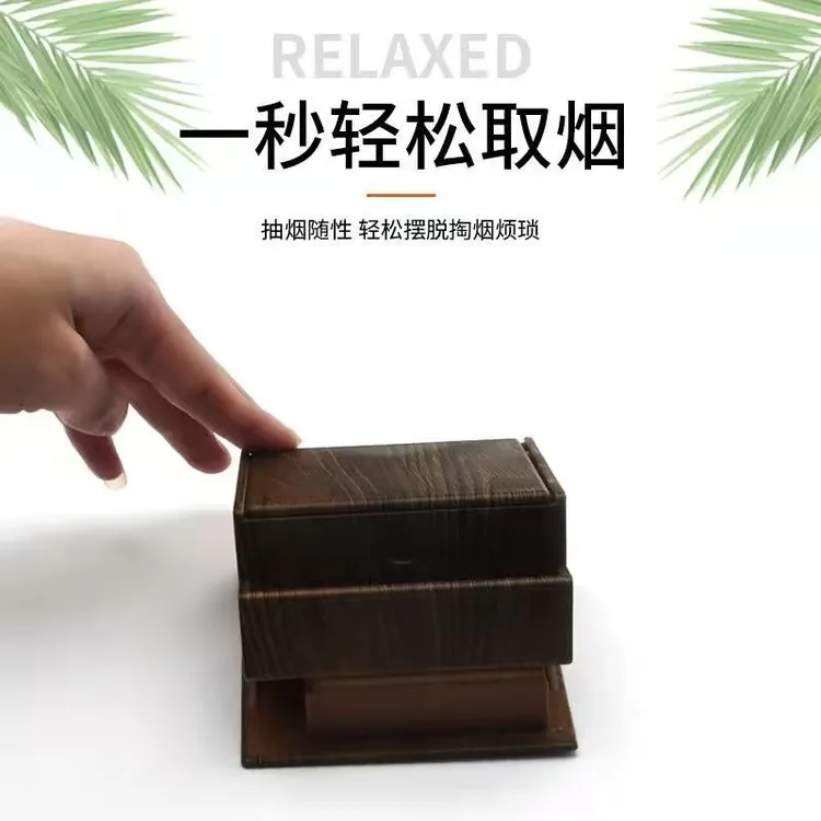 车内自动弹烟盒木纹烟盒意个性潮20支装办公室车载防开裂