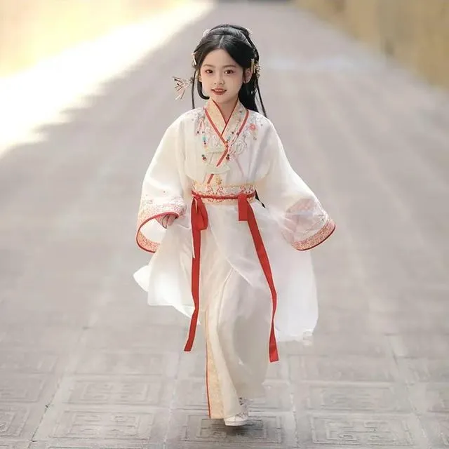 女童汉服战国袍春秋季交领直裾袍新款仙气中国风古装女宝宝演出服