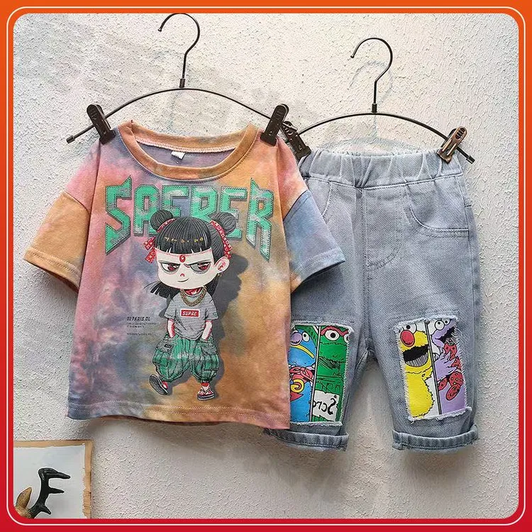 男童夏季短袖T恤2025新款儿童套装上衣宝宝夏装哪吒网红衣服潮牌