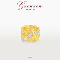 G XIAOXIAO 镀K金 法式中古编制感小众设计高级戒指 F18D18