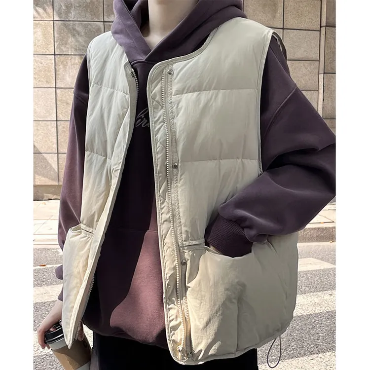 美式复古棉马甲女2024秋冬季外搭面包服宽松无袖坎肩短款背心外套