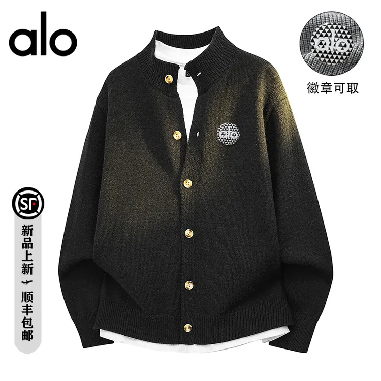 alo潮牌 秋季美式潮牌高街防风针织衫保暖百搭时尚户外休闲毛衣男