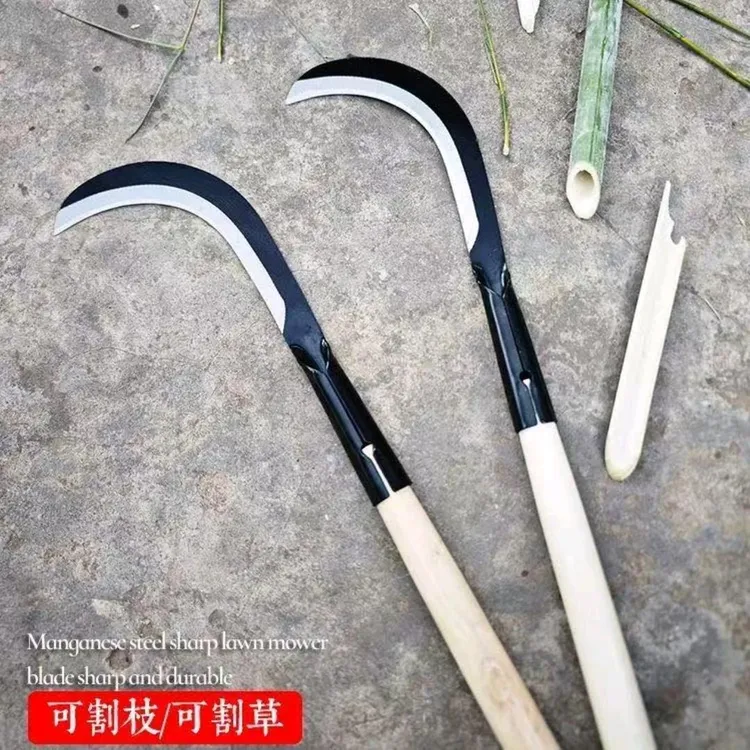 农用锰钢多功能割草割麦割韭菜户外收割除草工具小镰刀割草刀商品图
