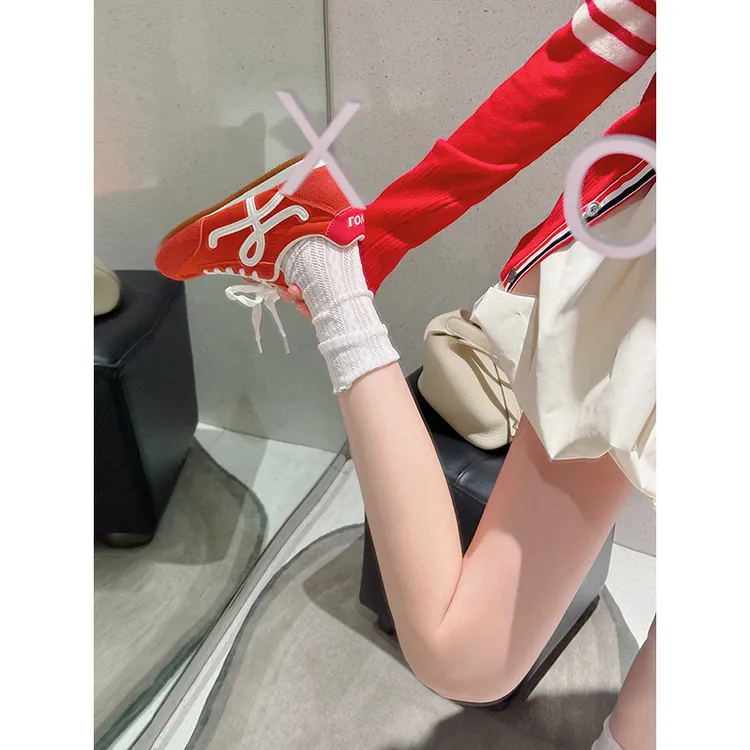 歪头复古系带休闲运动鞋内增高百搭新款德训鞋时尚阿甘鞋经典爆款