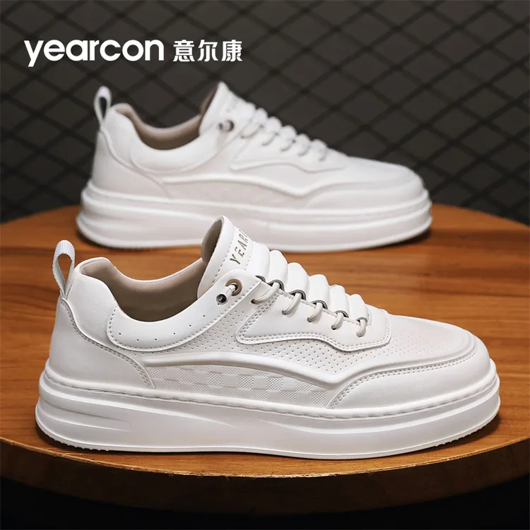 YEARCON/意尔康男鞋秋季新款男小白鞋低帮透气增高板鞋百搭休闲鞋