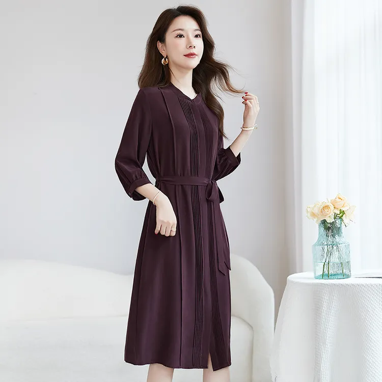 桑蚕丝真丝气质优雅时尚显瘦女装连衣裙82497898