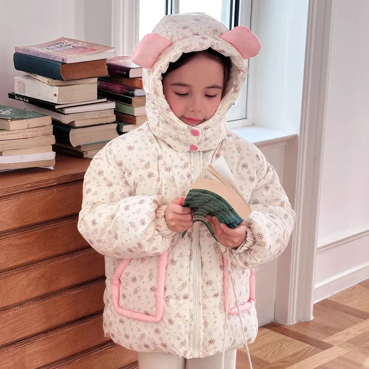 【现货】2025儿童碎花可爱加厚加绒保暖儿童棉服男女宝宝外套冬季