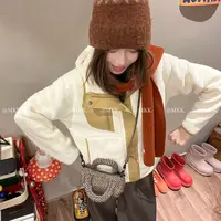 MIN SAN JIN【KK专属】双面穿连帽立领保暖简约风抓绒衣ZY-92399SS