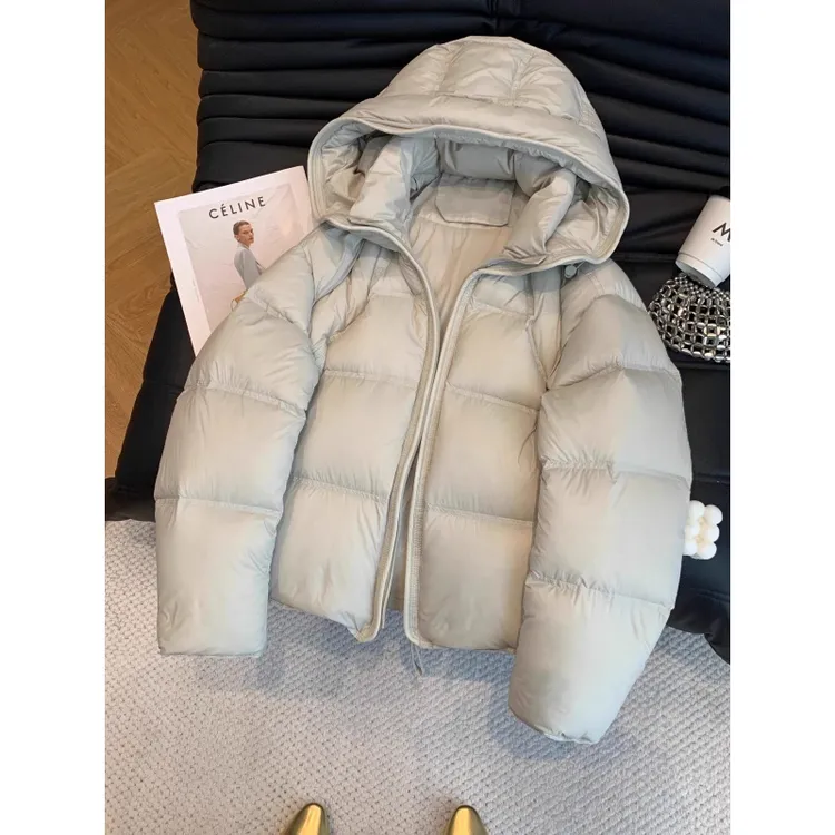 韩系简约连帽棉服女冬季设计感超好看氛围感甜美小众气质显瘦外套