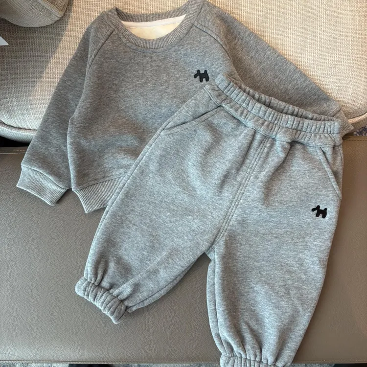【华棉套装 小洛妈咪 】婴儿衣服男童卫衣秋冬小童长袖套装H1