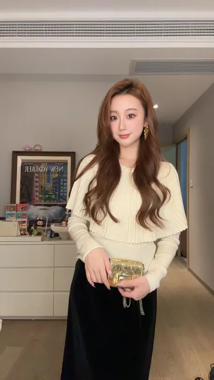 【小奶福】宽松假两件针织衫