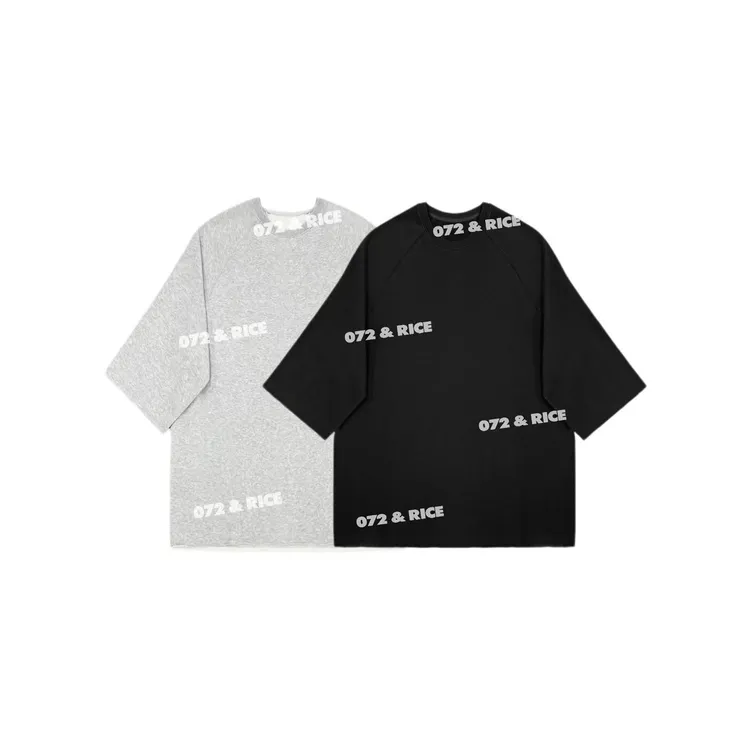 072 & RICE【散边TEE】100纯棉 秋季休闲圆领长袖T恤 32XB107