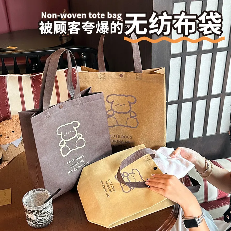 网红女装定制暗扣服装店无纺布手提袋环保订制购物袋手拎袋子衣服