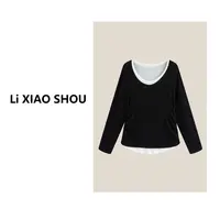 【李小瘦大码女装】新款百搭舒适宽松休闲时尚长袖气质608D