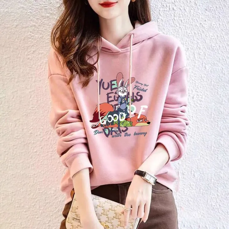 设计感小众秋冬新款2025加绒加厚套头连帽卫衣女短款宽松韩版外套