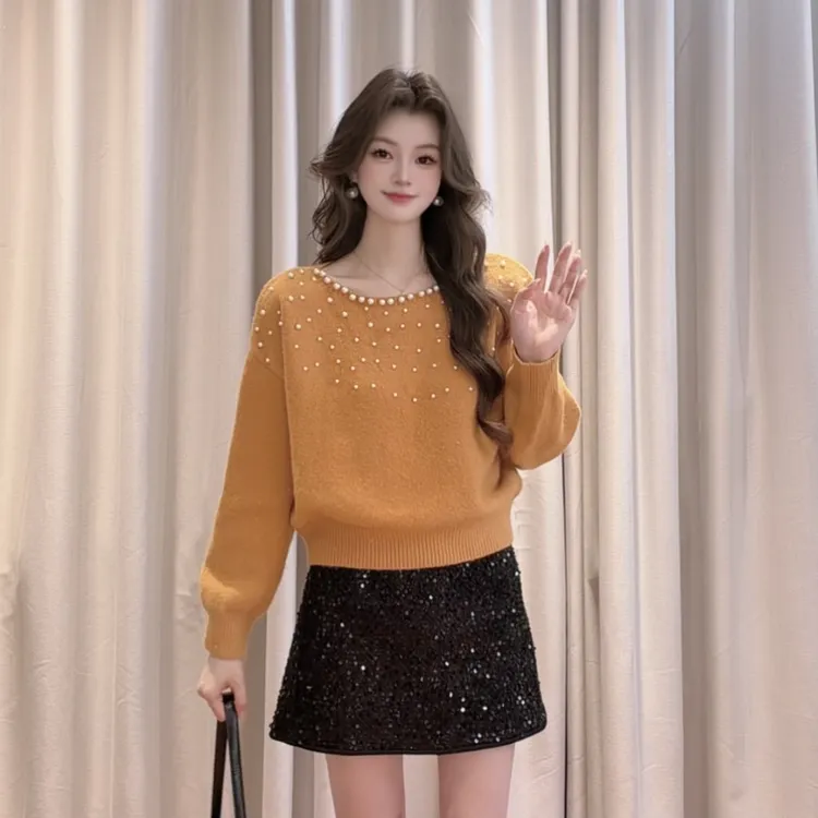 IEF/爱依服2025新款秋冬季时尚气质百搭宽松显瘦毛织上衣