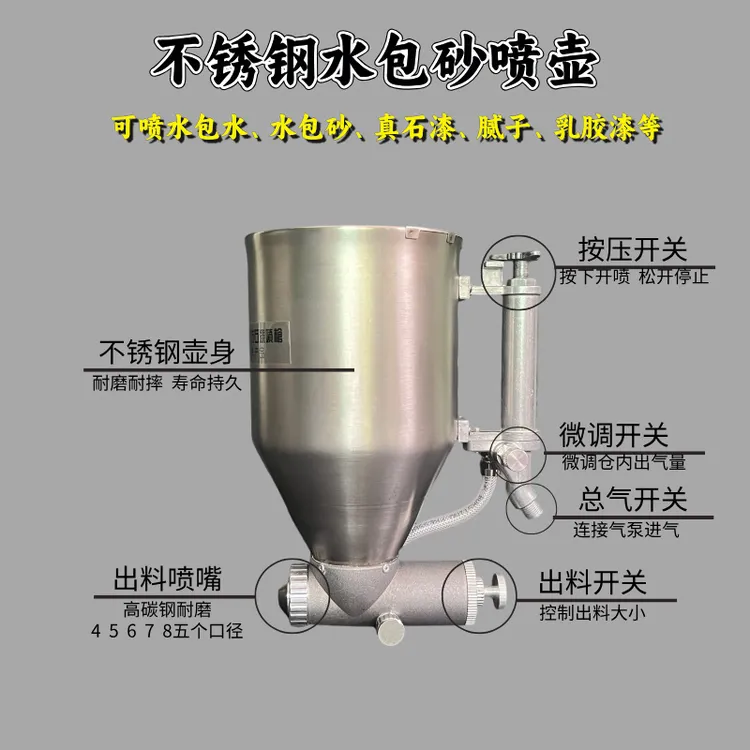 涂天下正品不锈钢气缸式水包砂水包水真石漆喷壶外墙高效喷涂施工