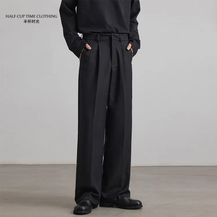 休闲裤速干中腰绗缝春季夏季常规款西裤百搭长裤西装裤男士宽松