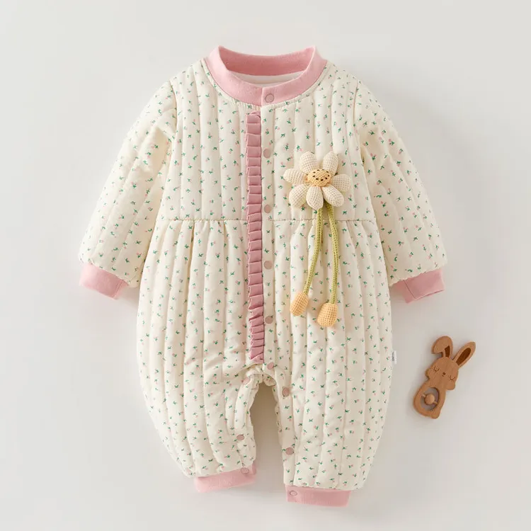 冬季婴儿棉袄夹棉加厚公主风女宝宝棉服甜美小碎花宝宝棉衣150g